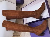 Stuart Weitzman Reserve Boot Brown Suede with Micro Stretch Back For Sale