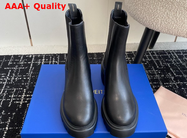 Stuart Weitzman Soho Chelsea Bootie in Black Leather Replica