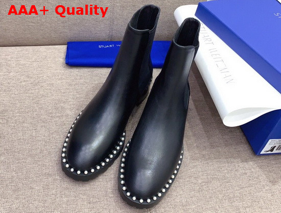 Stuart Weitzman The Cline Bootie in Black Leather Replica