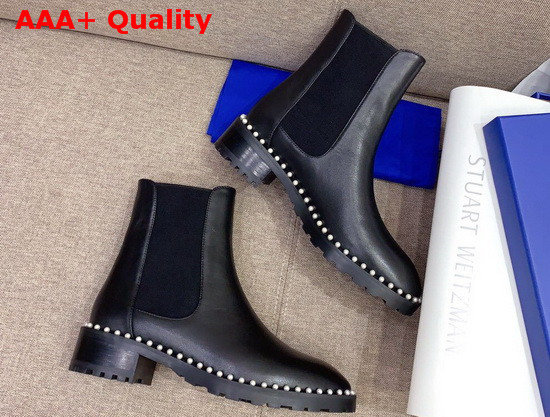 Stuart Weitzman The Cline Bootie in Black Leather Replica