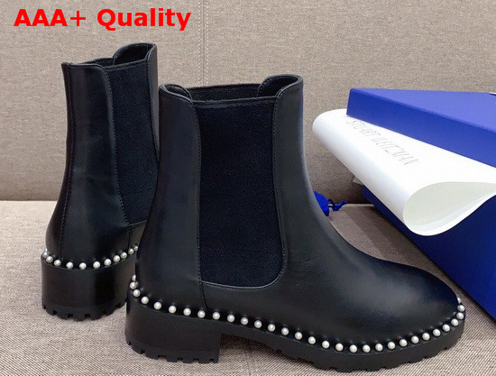 Stuart Weitzman The Cline Bootie in Black Leather Replica