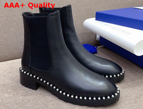 Stuart Weitzman The Cline Bootie in Black Leather Replica