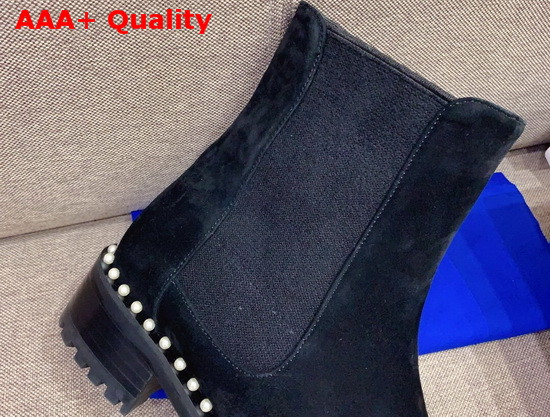 Stuart Weitzman The Cline Bootie in Black Suede Leather Replica