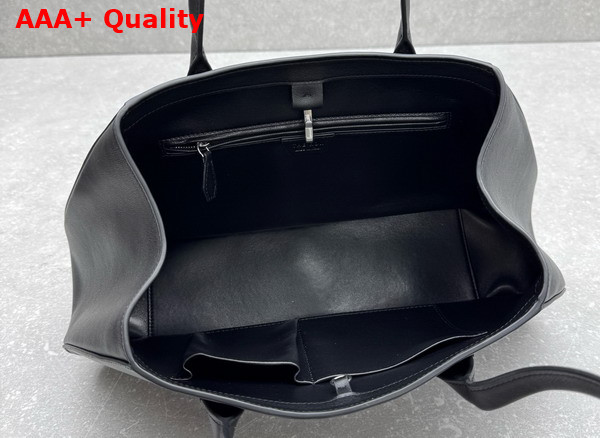 The Row Alger Shoulder Bag Black Leather Replica