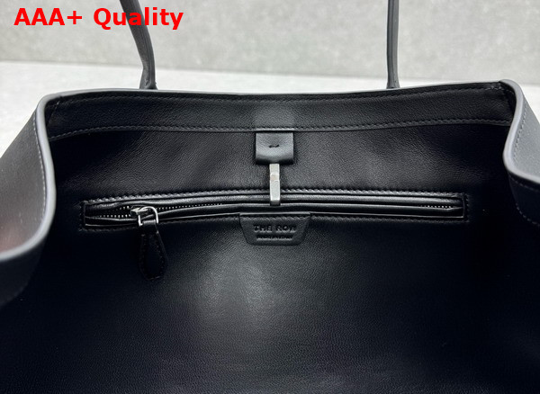 The Row Alger Shoulder Bag Black Leather Replica