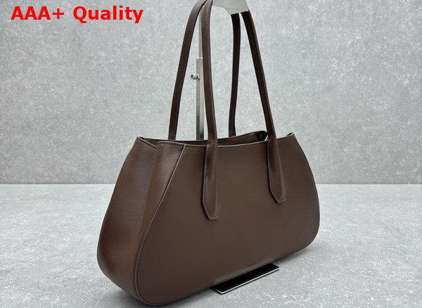 The Row Alger Shoulder Bag Deep Brown Leather Replica