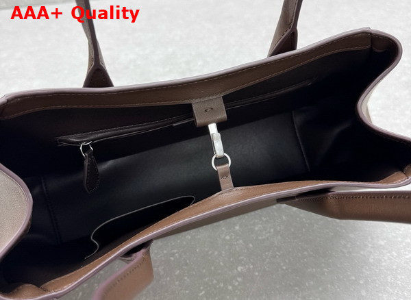 The Row Alger Shoulder Bag Deep Brown Leather Replica