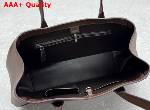 The Row Alger Shoulder Bag Deep Brown Leather Replica