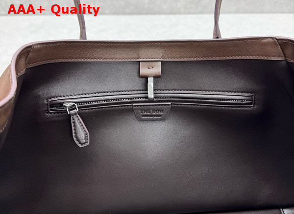 The Row Alger Shoulder Bag Deep Brown Leather Replica