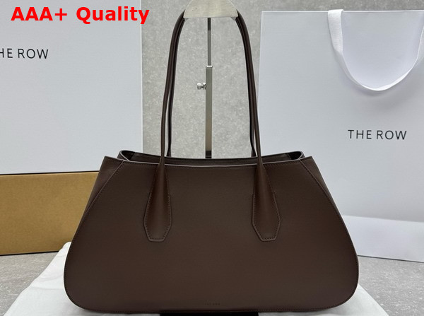The Row Alger Shoulder Bag Deep Brown Leather Replica