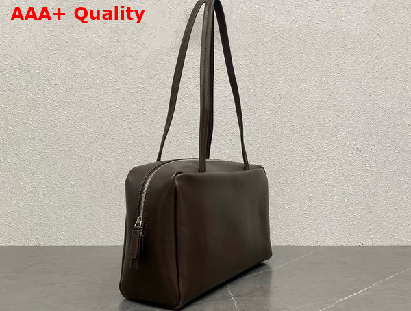 The Row Astra Bowling Bag in Dark Brown Leather Replica