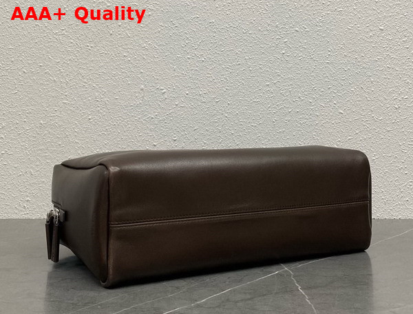 The Row Astra Bowling Bag in Dark Brown Leather Replica