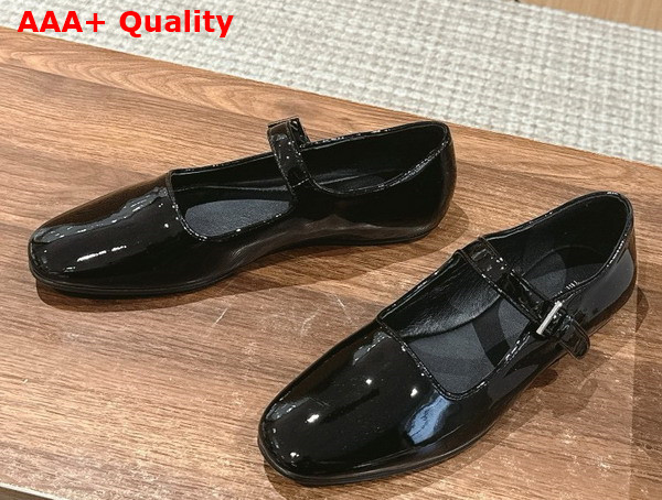 The Row Ava Shoe in Black Patent Leather Replica