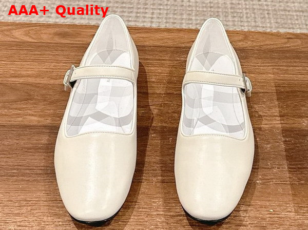 The Row Ava Shoe in Ivory Leather Replica