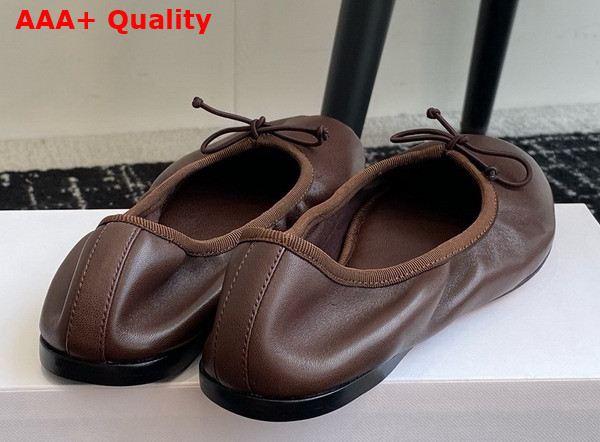 The Row Awar Ballerina Flat Dark Brown Smooth Nappa Leather Replica