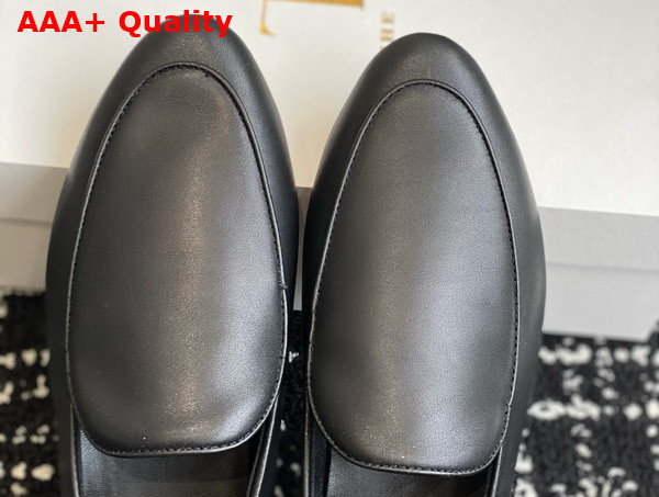 The Row Awar Flat Loafer in Black Leather Replica