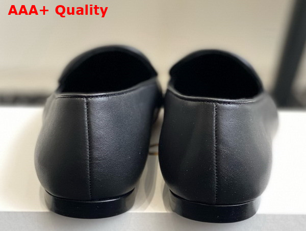 The Row Awar Flat Loafer in Black Leather Replica