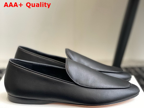 The Row Awar Flat Loafer in Black Leather Replica