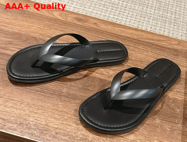 The Row Beach Flip Flop in Black Rubber Replica