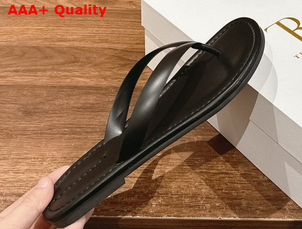 The Row Beach Flip Flop in Black Rubber Replica