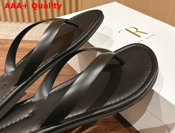 The Row Beach Flip Flop in Black Rubber Replica