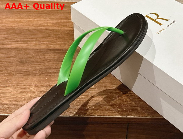 The Row Beach Flip Flop in Green Rubber Replica