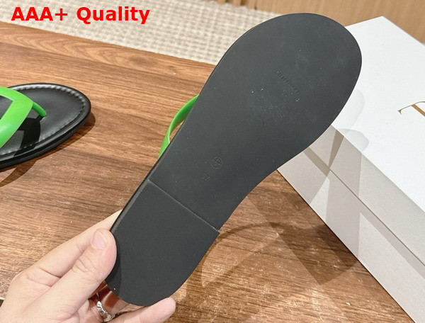 The Row Beach Flip Flop in Green Rubber Replica