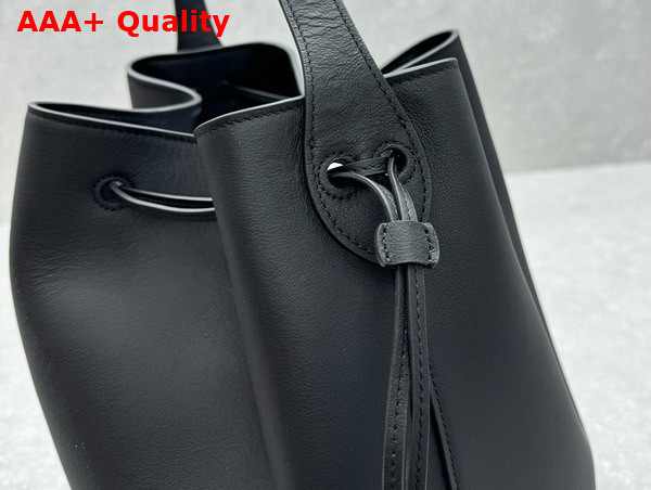 The Row Belvedere Tote Bag in Black Leather Replica