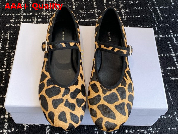 The Row Boheme MJ Shoe in Brown Leopard Pony Hair Replica
