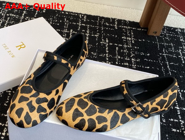 The Row Boheme MJ Shoe in Brown Leopard Pony Hair Replica