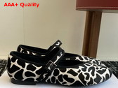 The Row Boheme MJ Shoe in Leopard Pony Hair White and Black Replica