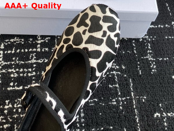 The Row Boheme MJ Shoe in Leopard Pony Hair White and Black Replica