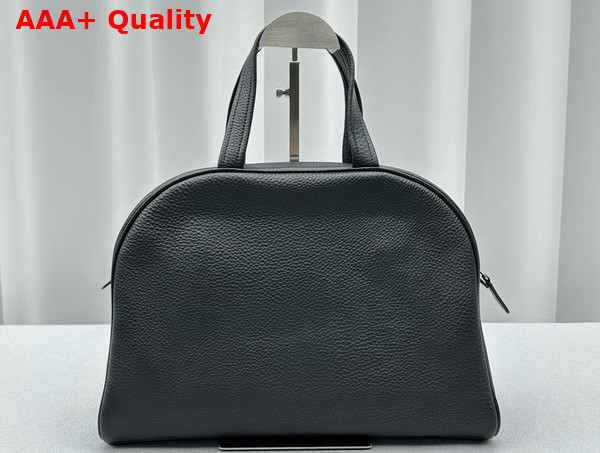 The Row Bowling Bag Two in Black Grained Calfskin Leather Replica