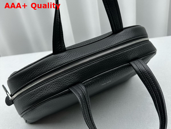 The Row Bowling Bag Two in Black Grained Calfskin Leather Replica