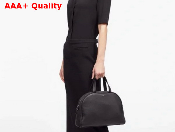 The Row Bowling Bag Two in Black Grained Calfskin Leather Replica