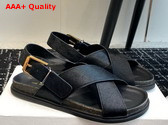The Row Buckle Sandal in Black Pony Hair Replica