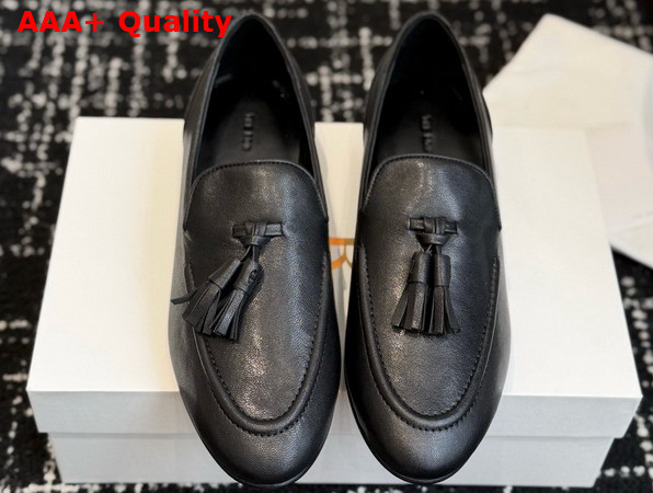 The Row Caden Loafer Black Softly Grained Calfskin Leather Replica