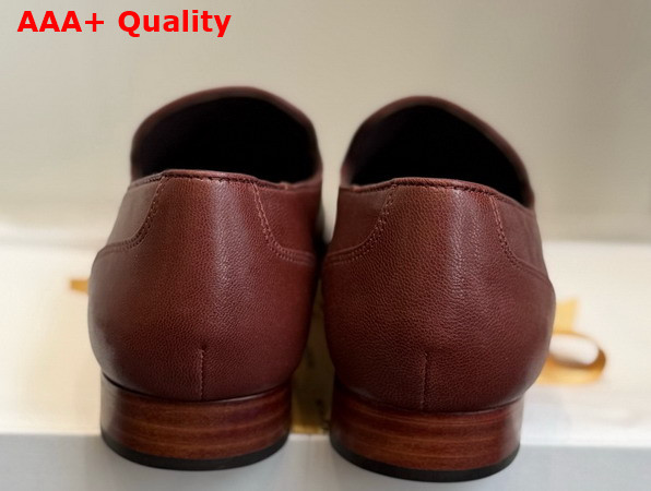 The Row Caden Loafer Chestnut Softly Grained Calfskin Leather Replica