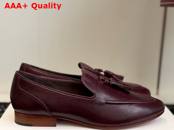 The Row Caden Loafer Deep Brown Softly Grained Calfskin Leather Replica