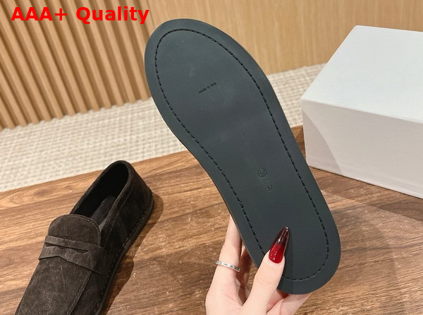 The Row Cary Loafer in Brown Suede Replica