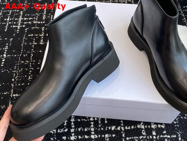 The Row Chelsea Ankle Boot in Black Leather Replica