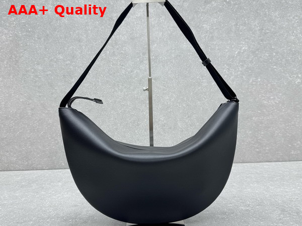 The Row Crossbody Crescent Bag in Leather Black Replica