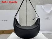 The Row Crossbody Crescent Bag in Leather Black Replica