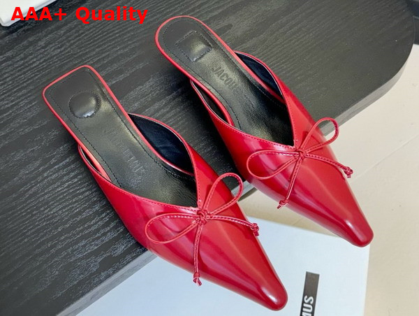 The Row Cubisto Slingbacks in Red Glazed Leather Replica