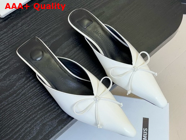 The Row Cubisto Slingbacks in White Glazed Leather Replica