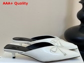 The Row Cubisto Slingbacks in White Glazed Leather Replica