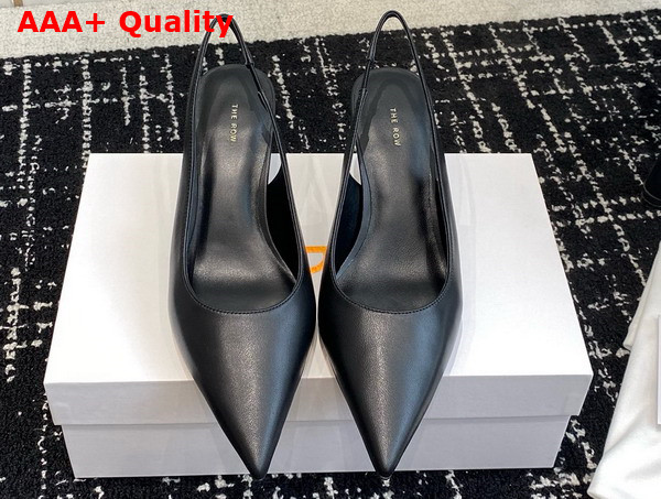 The Row Cybil Pump in Black Leather Replica