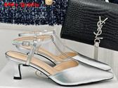 The Row Cyd Shoes in Silver Leather Replica