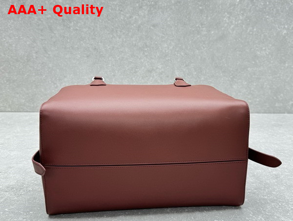 The Row EW Bowling Bag in Barn Red Smooth Calfskin Leather Replica