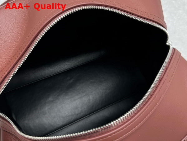 The Row EW Bowling Bag in Barn Red Smooth Calfskin Leather Replica
